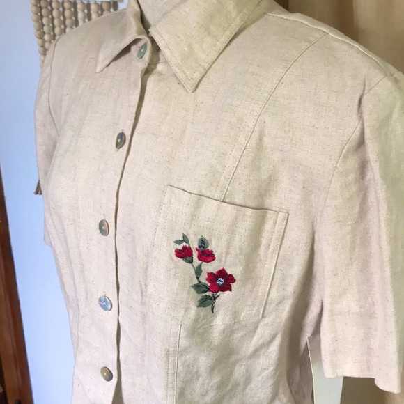 Sheri Martin Tan Button Down - Picture 2 of 8